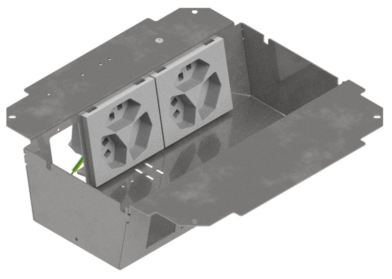 Produktbild UBD 263 275  -  Steckdoseneinsatz 2x5, inkl. 2x 3xT23 weiss
